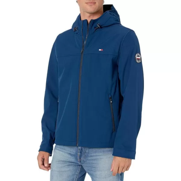 Tommy Hilfiger Mens Lightweight Performance Softshell Hoody JacketGulf Blue