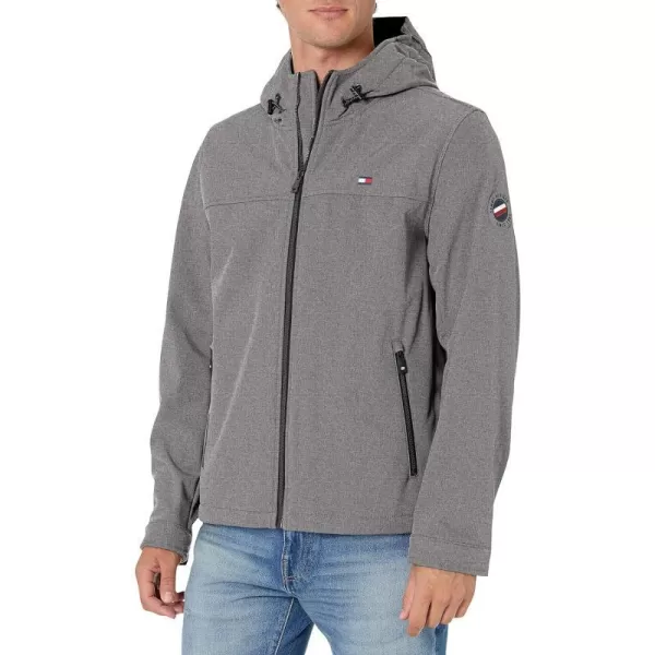 Tommy Hilfiger Mens Lightweight Performance Softshell Hoody JacketHeather Grey