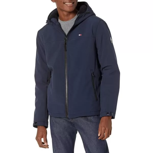 Tommy Hilfiger Mens Lightweight Performance Softshell Hoody JacketNight Sky