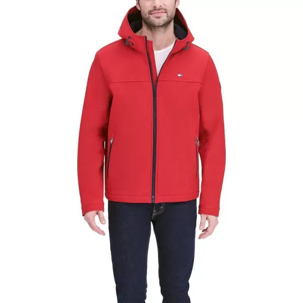 Tommy Hilfiger Mens Lightweight Performance Softshell Hoody JacketRed