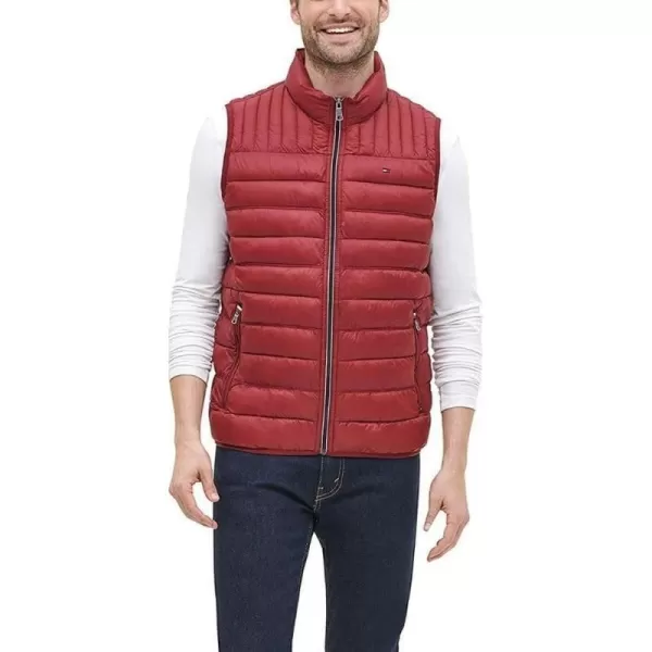 Tommy Hilfiger Mens Lightweight Ultra Loft Quilted Puffer Vest Standard and Big amp TallRed