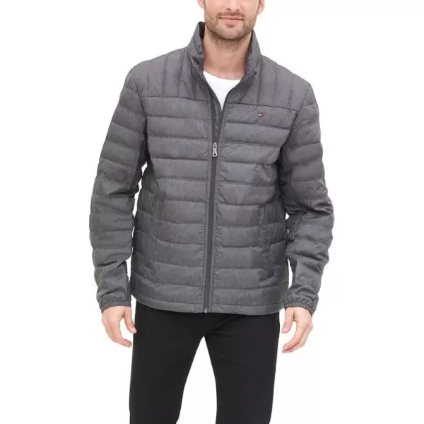 Tommy Hilfiger Mens Packable Down Puffer JacketBig amp Tall Heather Charcoal