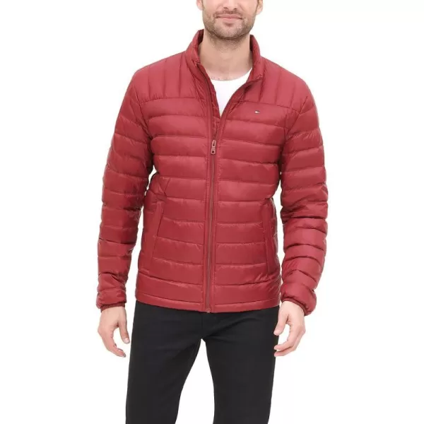 Tommy Hilfiger Mens Packable Down Puffer JacketStandard Red