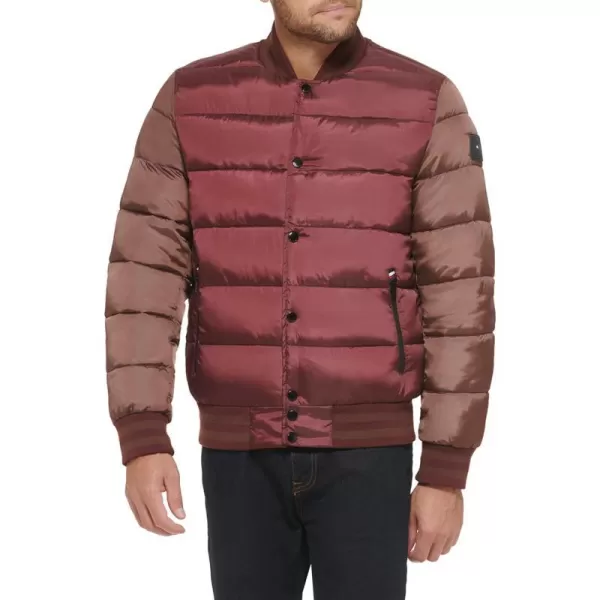 Tommy Hilfiger Mens Quilted Varsity Puffer BomberPortPine