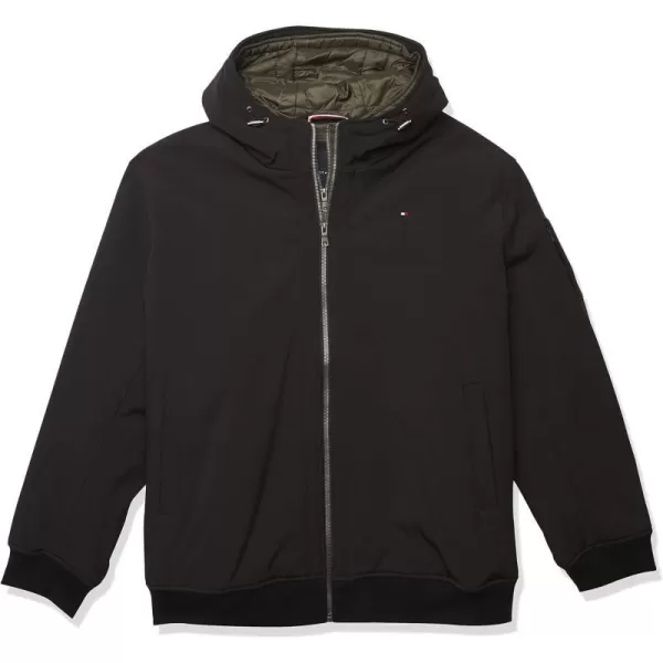 Tommy Hilfiger Mens Soft Shell Active Filled Bomber JacketBlackOlive