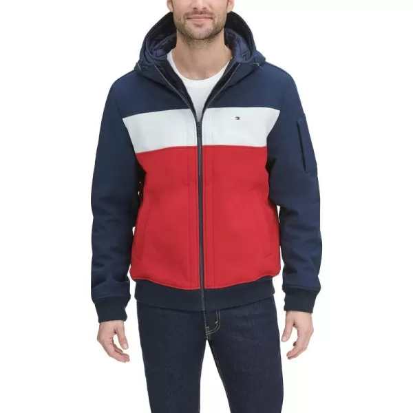 Tommy Hilfiger Mens Soft Shell Active Filled Bomber JacketMidnightIceRed