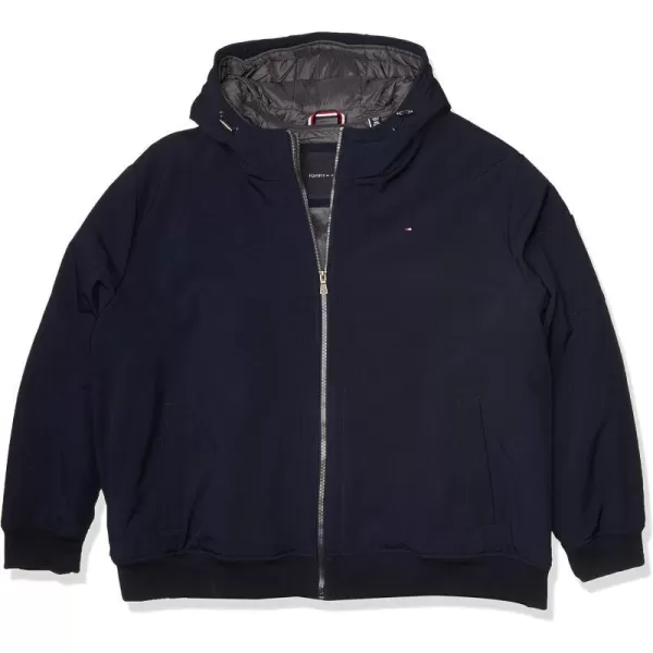 Tommy Hilfiger Mens Soft Shell Active Filled Bomber JacketNavyDark Grey