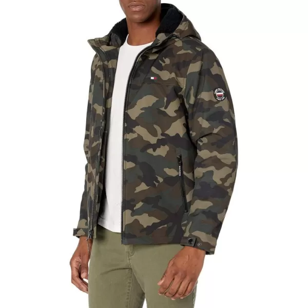 Tommy Hilfiger Mens Soft Shell Sherpa Lined Performance JacketCamouflage