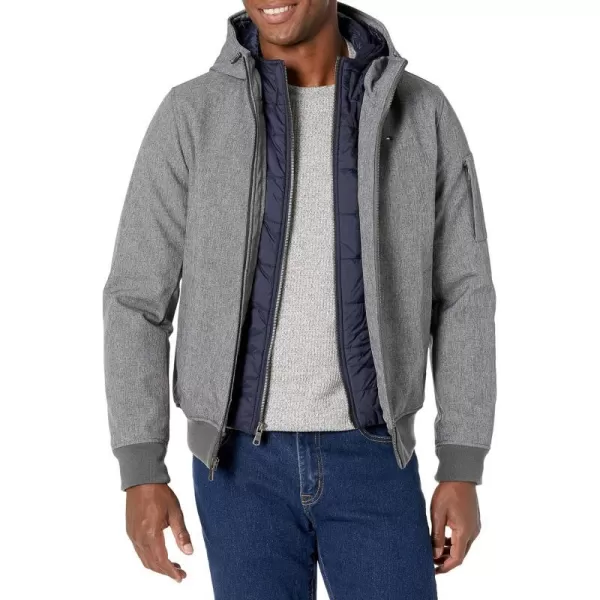 Tommy Hilfiger Mens Soft Shell Sherpa Lined Performance JacketNew Heather Gre