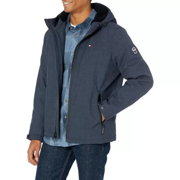 Tommy Hilfiger Mens Soft Shell Sherpa Lined Performance JacketNew Heather Nav