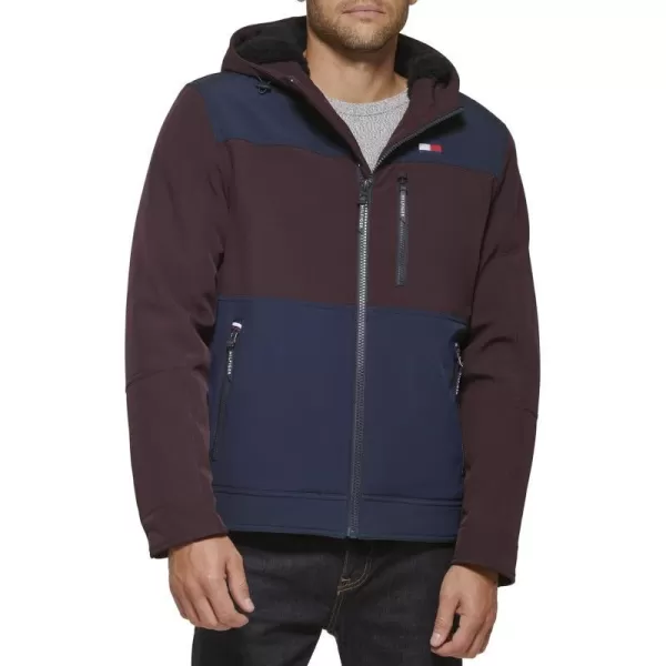 Tommy Hilfiger Mens Soft Shell Sherpa Lined Performance JacketPortNavy Combo