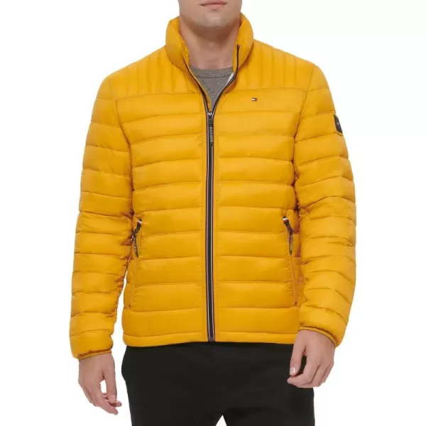 Tommy Hilfiger Mens Ultra Loft Lightweight Packable Puffer Jacket Standard and Big  TallYellow Gold