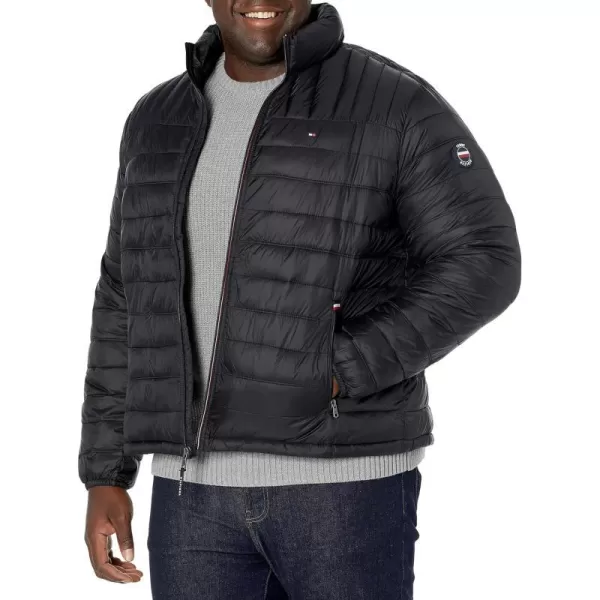 Tommy Hilfiger Mens Ultra Loft Lightweight Packable Puffer Jacket Standard and Big amp TallStandard Black W Patch