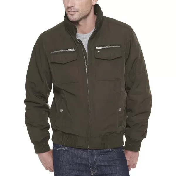 Tommy Hilfiger Mens Water Resistant Performance Bomber Jacket Standard and Big amp TallStandard Army Green Unfilled