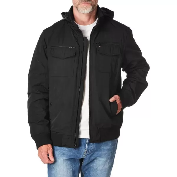 Tommy Hilfiger Mens Water Resistant Performance Bomber Jacket Standard and Big amp TallStandard Black