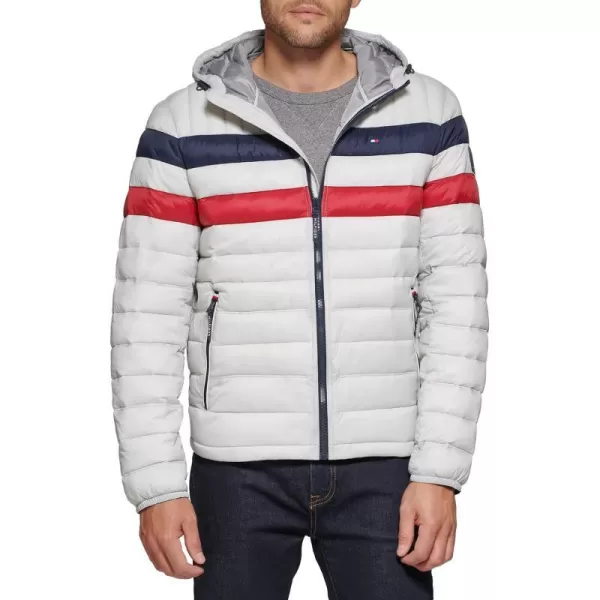 Tommy Hilfiger Mens Water Resistant Ultra Loft Filled Hooded Puffer JacketIce Combo