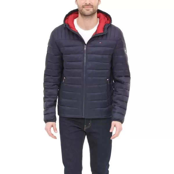 Tommy Hilfiger Mens Water Resistant Ultra Loft Filled Hooded Puffer JacketMidnight