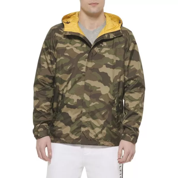 Tommy Hilfiger Mens Waterproof Breathable Hooded Jacket RaincoatCamouflage