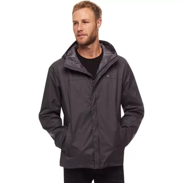 Tommy Hilfiger Mens Waterproof Breathable Hooded Jacket RaincoatCharcoal