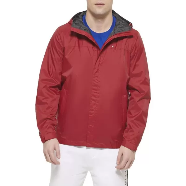 Tommy Hilfiger Mens Waterproof Breathable Hooded Jacket RaincoatRed