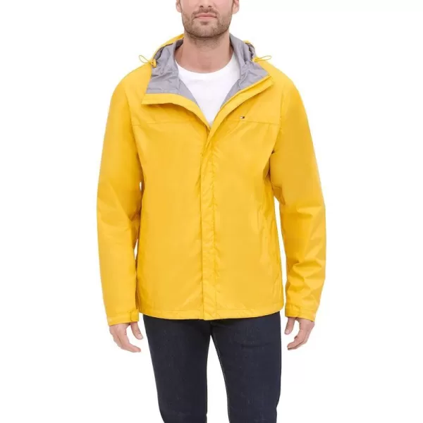 Tommy Hilfiger Mens Waterproof Breathable Hooded Jacket RaincoatYellow