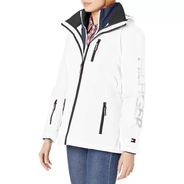 Tommy Hilfiger Womens 3in1 Multi Insulated Jacket Removable HoodieWhiteNavy