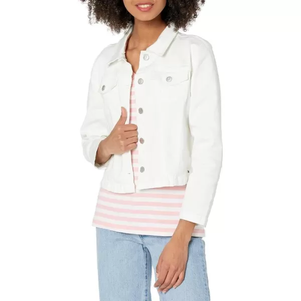 Tommy Hilfiger Womens Stretch Denim JacketBright White