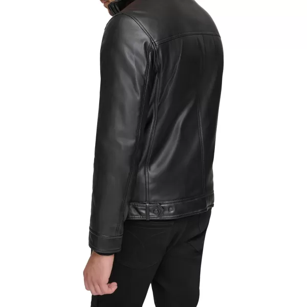 Calvin Klein Mens Everyday Essential Faux Leather JacketBlack