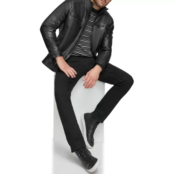 Calvin Klein Mens Everyday Essential Faux Leather JacketBlack