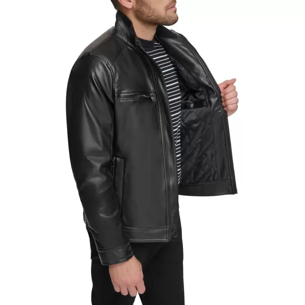 Calvin Klein Mens Everyday Essential Faux Leather JacketBlack