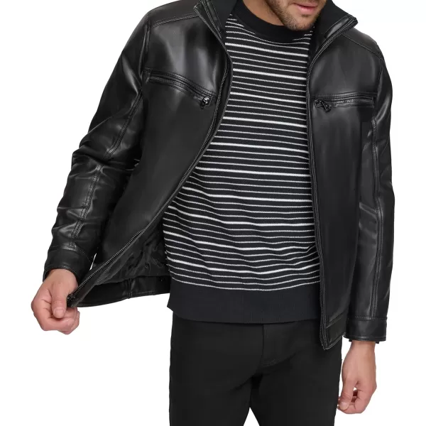 Calvin Klein Mens Everyday Essential Faux Leather JacketBlack