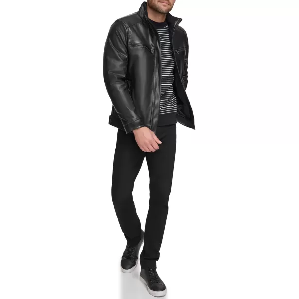 Calvin Klein Mens Everyday Essential Faux Leather JacketBlack