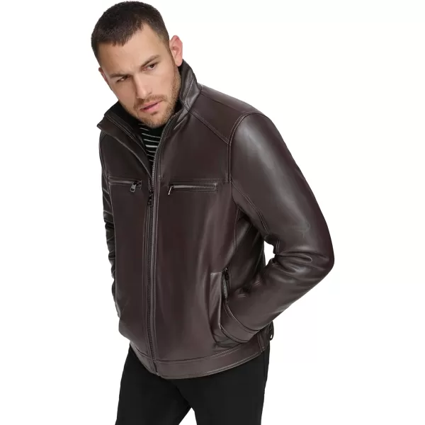 Calvin Klein Mens Everyday Essential Faux Leather JacketHeritage Brown