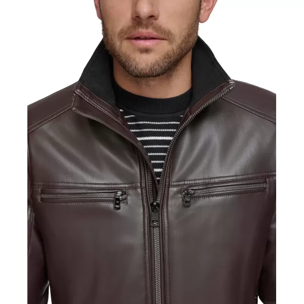 Calvin Klein Mens Everyday Essential Faux Leather JacketHeritage Brown