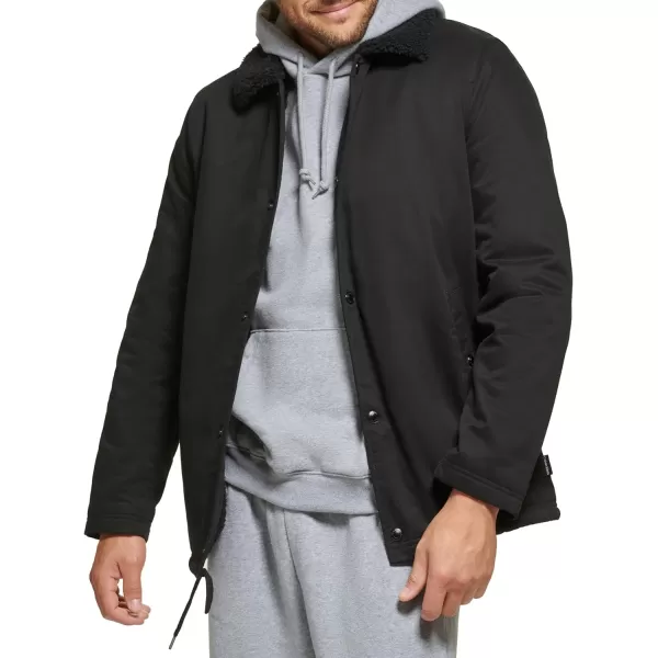 Calvin Klein Mens Sherpa Lined SoftShell JacketCoach Black