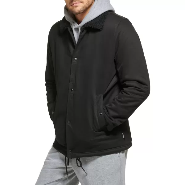 Calvin Klein Mens Sherpa Lined SoftShell JacketCoach Black