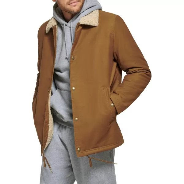 Calvin Klein Mens Sherpa Lined SoftShell JacketCoach Cognac