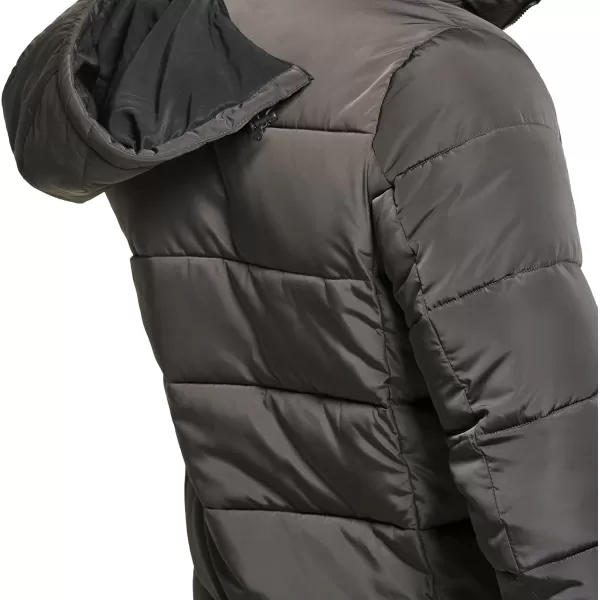 Calvin Klein Mens Snap Front Puffer JacketFleece Bib Alloy