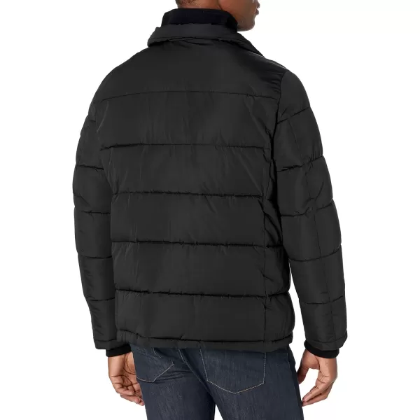 Calvin Klein Mens Snap Front Puffer JacketFleece Bib Lack