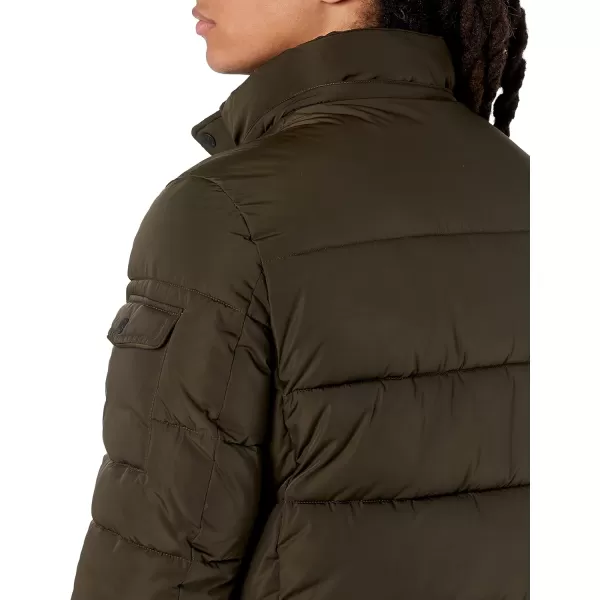 Calvin Klein Mens Snap Front Puffer JacketFleece Bib Olive