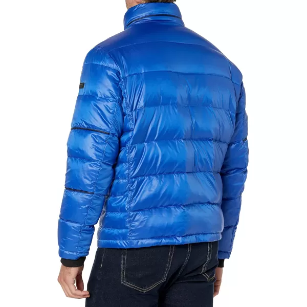 Calvin Klein Mens Snap Front Puffer JacketFour Layered Royal