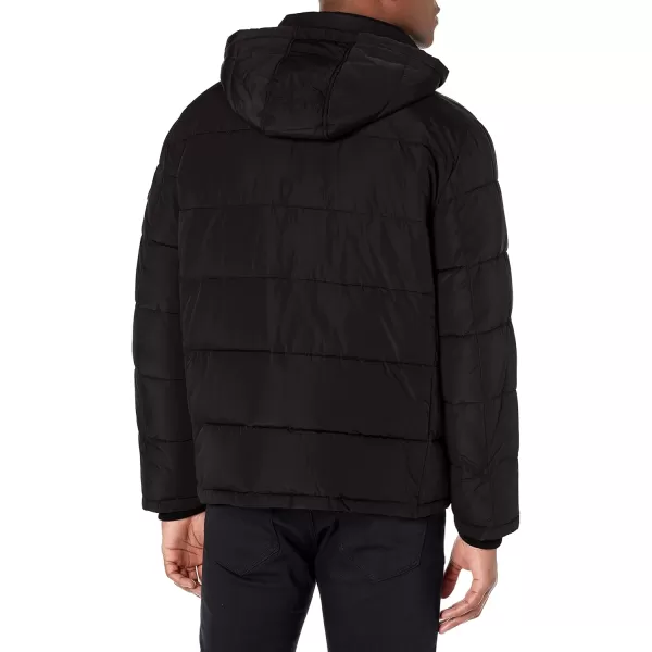 Calvin Klein Mens Snap Front Puffer JacketPolar Fleece Ebony