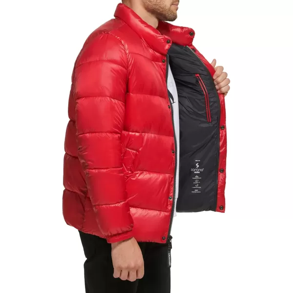 Calvin Klein Mens Snap Front Puffer JacketSnap Front Deep Red