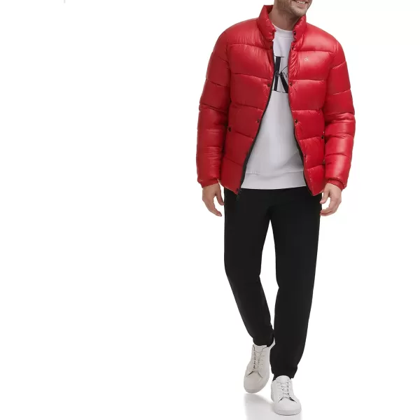 Calvin Klein Mens Snap Front Puffer JacketSnap Front Deep Red