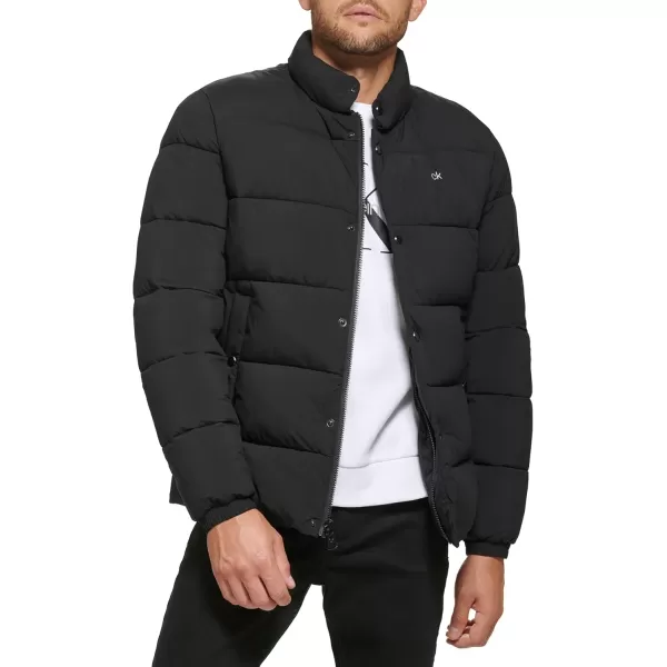 Calvin Klein Mens Snap Front Puffer JacketSnap Front Ebony