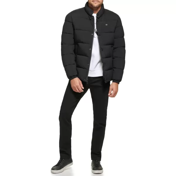 Calvin Klein Mens Snap Front Puffer JacketSnap Front Ebony