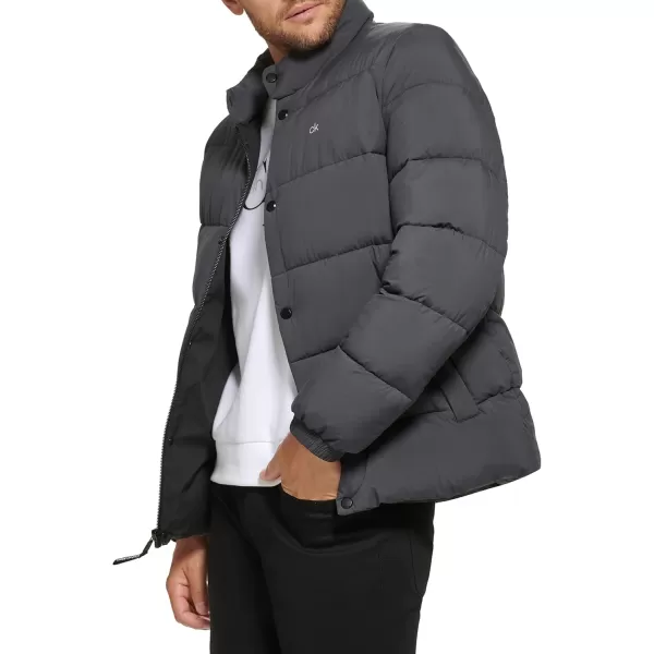 Calvin Klein Mens Snap Front Puffer JacketSnap Front Iron