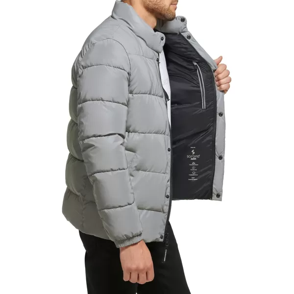 Calvin Klein Mens Snap Front Puffer JacketSnap Front Reflective Silver