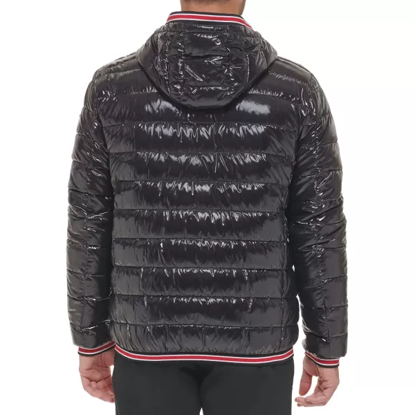 Calvin Klein Mens Snap Front Puffer JacketSuper Shine Black