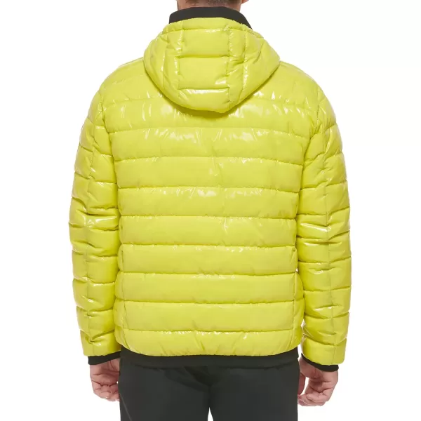 Calvin Klein Mens Snap Front Puffer JacketSuper Shine Citron